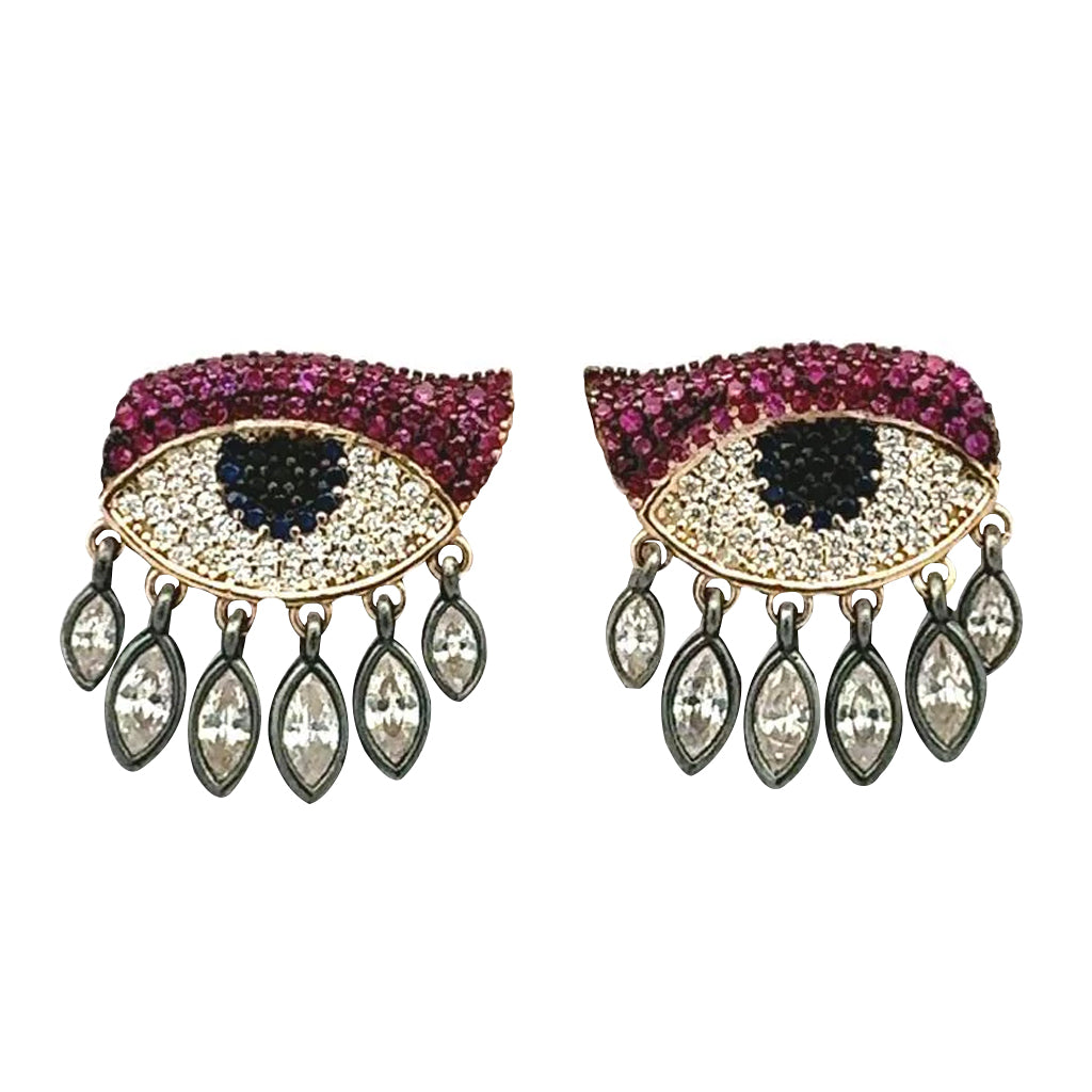 Aretes Ojo con Gotas