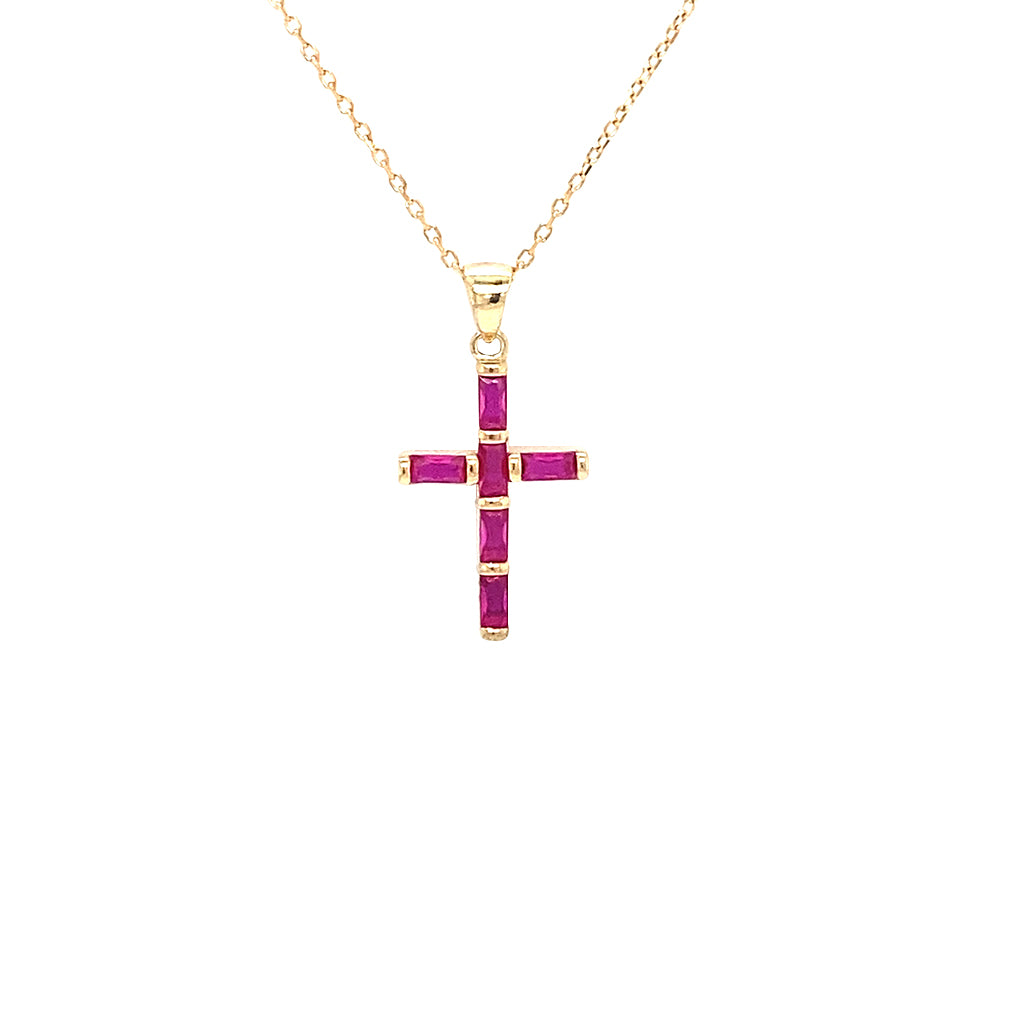 Baguette Cross Necklace