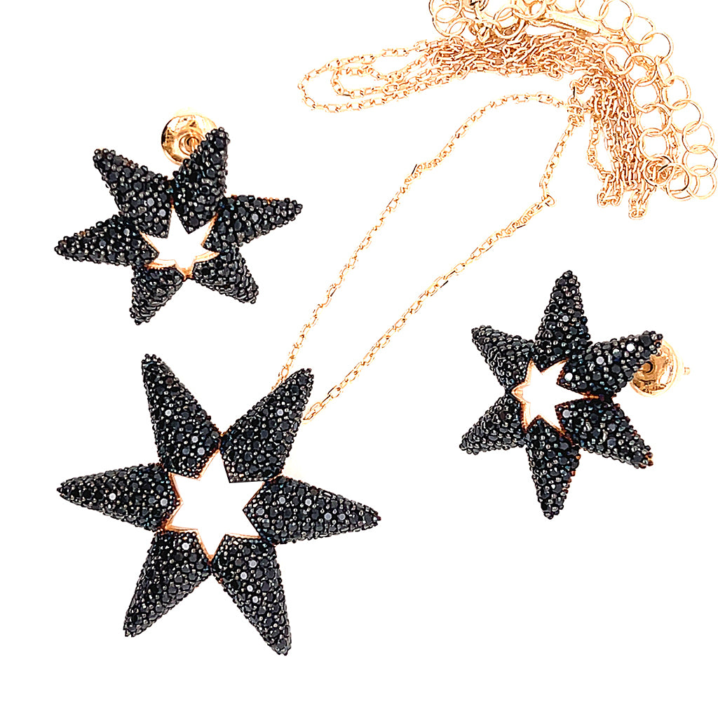 Set of shining stars