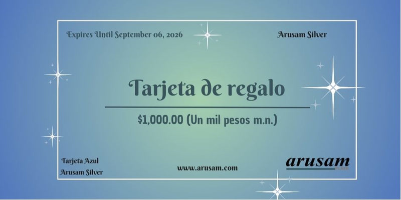 Tarjetas de regalo Arusam